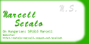 marcell setalo business card