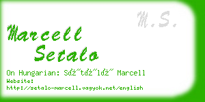 marcell setalo business card